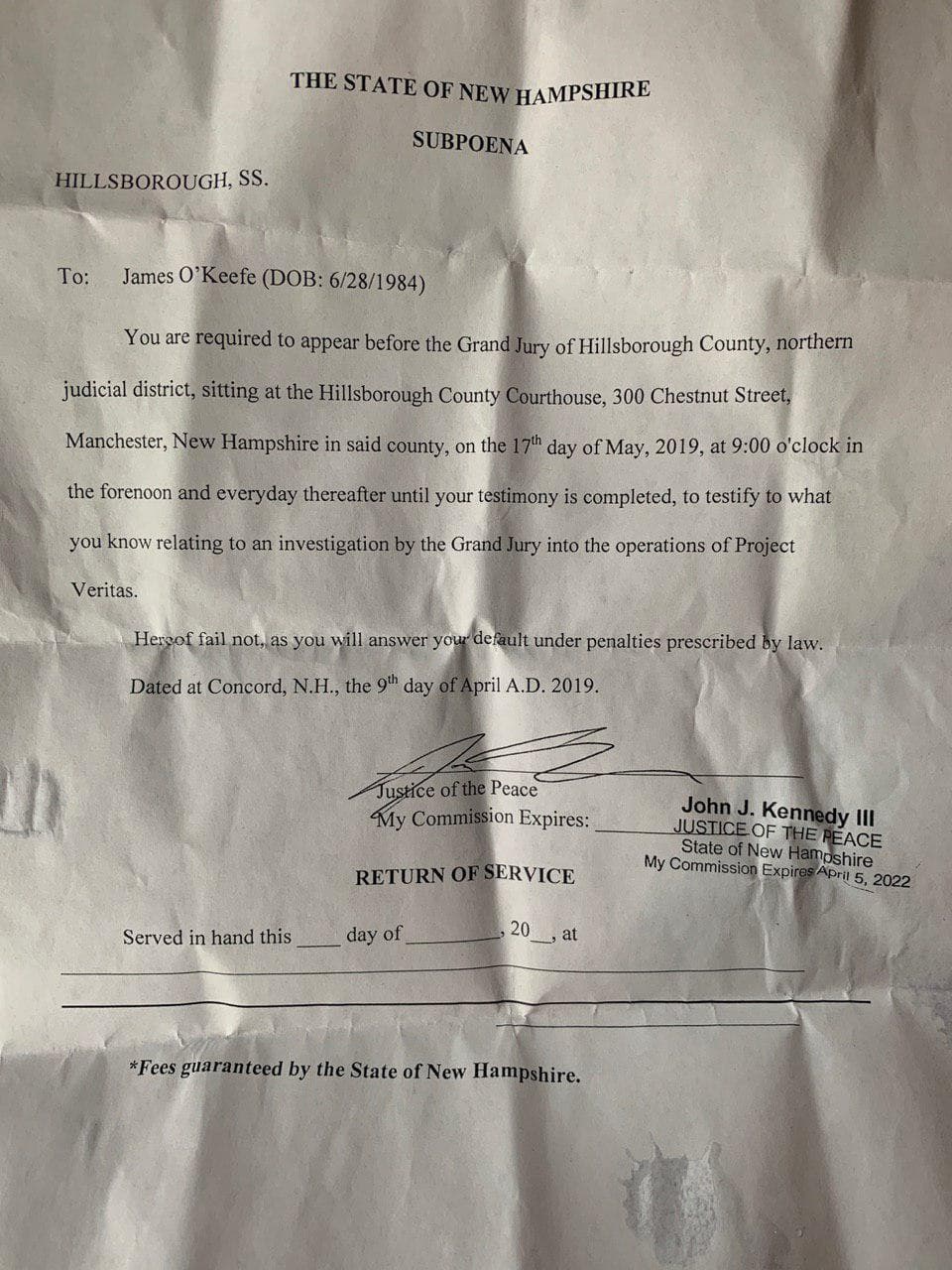 NH-OKeefe-Subpoena1